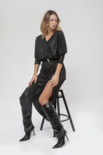 elasticna svecana haljina od svetlucave likre