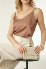 ELEGANTNA SLIP SILK SATENSKA BLUZA NA BRETELE BREND ZUMO