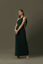 satenska svecana maxi haljina na jedno rame